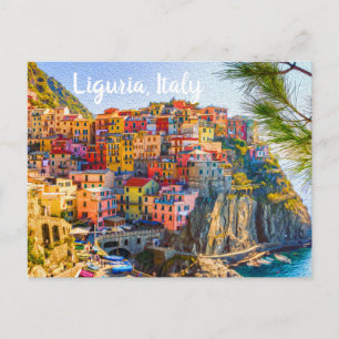 Cinque Terre Liguria Italien Farbhäuser am Meer Postkarte