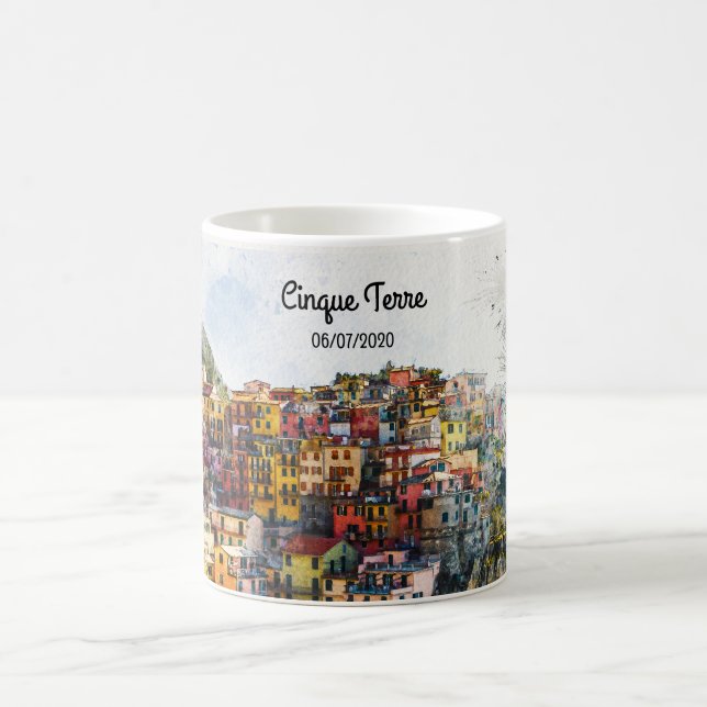 Cinque Terre Ligurien Italien Szene Sommerwasserfa Kaffeetasse (Mittel)