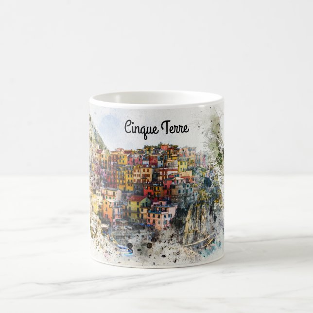 Cinque Terre Ligurien Italien Szene Sommerwasserfa Kaffeetasse (Mittel)
