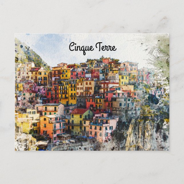 Cinque Terre Ligurien Italien Szene Sommerwasserfa Postkarte (Vorderseite)
