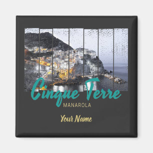 Cinque Terre Manarola Riomaggiore Vintag Magnet