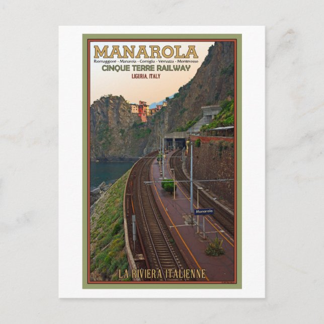 Cinque Terre Railway - Manarola Postkarte (Vorderseite)