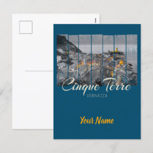 Cinque Terre Vernazza Italien Vintag Souvenir Feiertagspostkarte