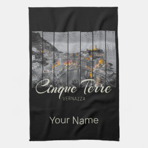 Cinque Terre Vernazza Italien Vintag Souvenir Geschirrtuch