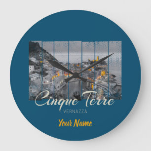 Cinque Terre Vernazza Italienisches Vintage-Souven Große Wanduhr