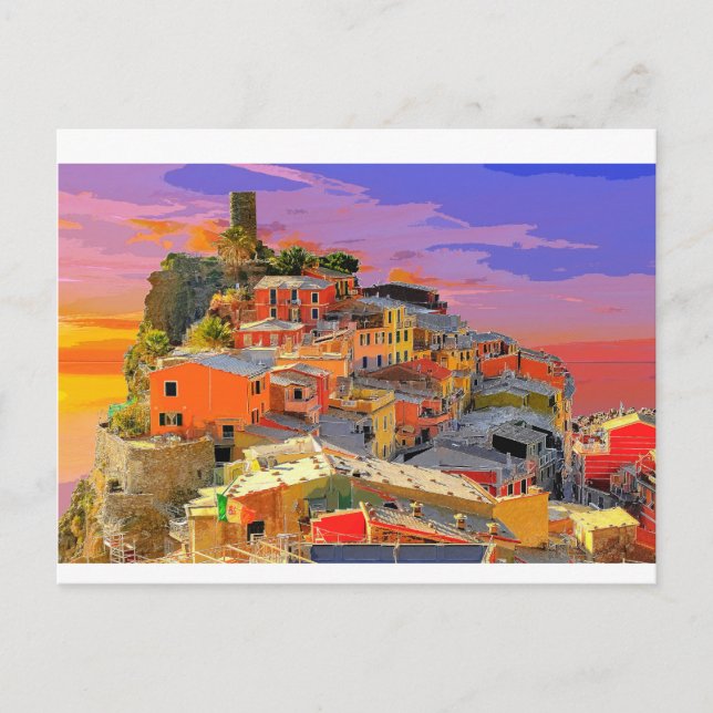 Cinque Terre Vernazza Village Italien Postkarte (Vorderseite)