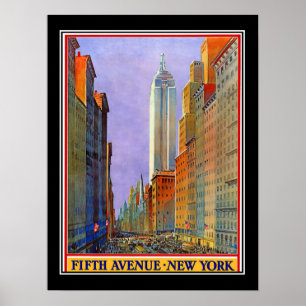 Cinquième Avenue New York Art Déco Affiche Vintage