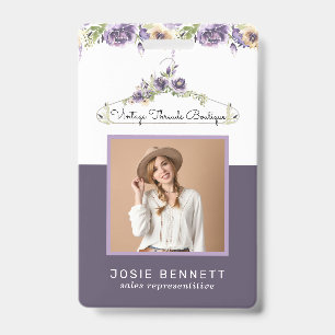 Cintre Floral Boutique   Badge de photo d'identité