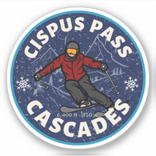 Cipus Pass Ski Washington Alpine Trials Aufkleber