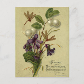 Circa 1881: Snowberries und Veilchen Postkarte