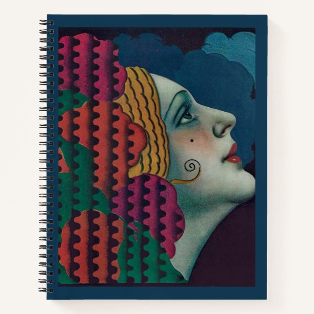circa 1930 art deco woman print notizbuch (Vorderseite)