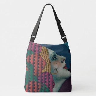 circa 1930 art deco woman tragetaschen mit langen trägern