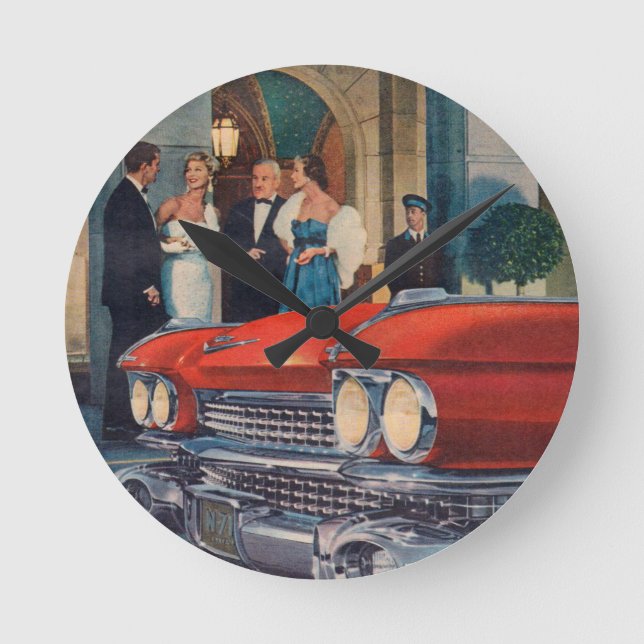 Circa 1960 Rotbarsch Runde Wanduhr (Vorderseite)