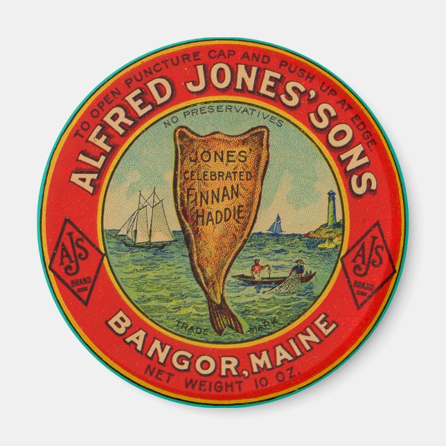 circa Söhne Alfreds Jones Finnan Haddie Aufkleber Magnet (Vorne)