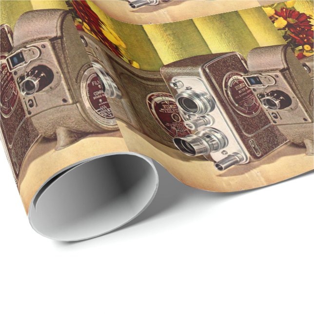 circa Zuhausefilmkameraanzeige 1950 Geschenkpapier (Rolleneckpunkt)