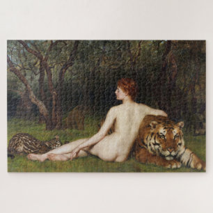 Circe (Frau, Tiger und Ozelot) (von John Collier)