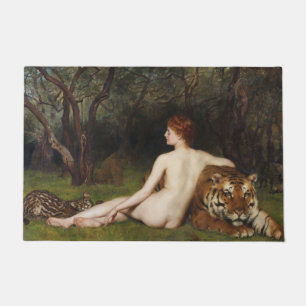 Circe (Frau und gefährliche Katzen) (von John Coll Fußmatte
