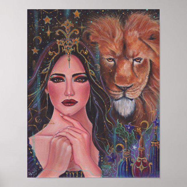Circe goddess Stretched Canvas Print by Renee Poster (Vorne)