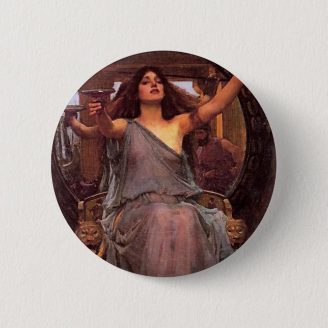 "Circe Odysseus bietet den Cup an" Button (Vorderseite)