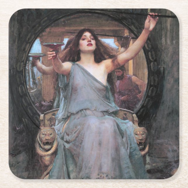 Circe Odysseus, Wasserhaus Rechteckiger Pappuntersetzer (Vorderseite)