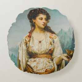 Circe von Jean Jules Bardin (1875) Rundes Kissen
