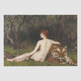 Circe (Woman With Wild Tiger) (by John Collier) Seidenpapier