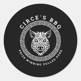 Circe's Bbq Lustige Griechische Mythologie  Runder Aufkleber