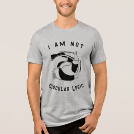 "Circlar Logic" Black Light Gray Swirling Motif Tri-Blend Shirt