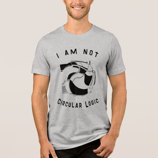 "Circlar Logic" Black Light Gray Swirling Motif Tri-Blend Shirt (Vorderseite)