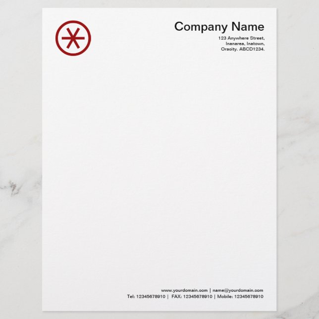 Circlated Asterisk - Ruby Red Briefbogen (Vorderseite)