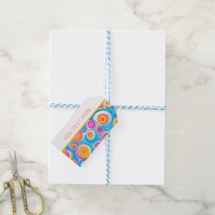 Circle Art OWN TEXT Artist Colorful Modern Fun Geschenkanhänger