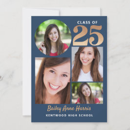 Circle Blue Class of 2025 Printable Einladung
