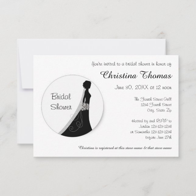 Circle Bride - 3x5 Bridal Dusche Einladung (Vorderseite)