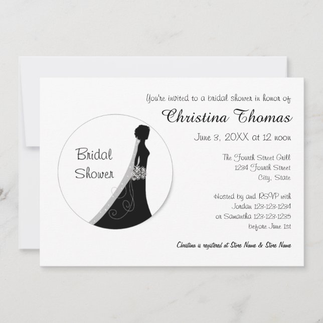 Circle Bride - Invitation pour la Fête de Mariée (Devant)