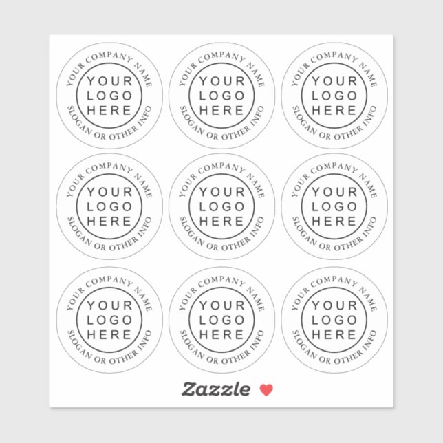 Circle Business Logo Einfach Klarsichtsticker Aufkleber (Blatt)