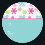 Circle Christmas Geschenk Tag Aufkleber Etiketten/<br><div class="desc">Circle Christmas Geschenk Tag Aufkleber Etiketten//Aqua. Grafik von Snowflake mit freundlicher Genehmigung von www.dreamlikemagicblog.com.</div>