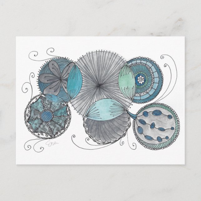 Circle Doodle Postkarte (Vorderseite)