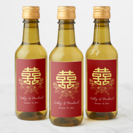 Circle Double glücklichiness Blume chinesische Hoc Weinetikett