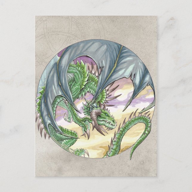 Circle Dragon - Green Postkarte (Vorderseite)
