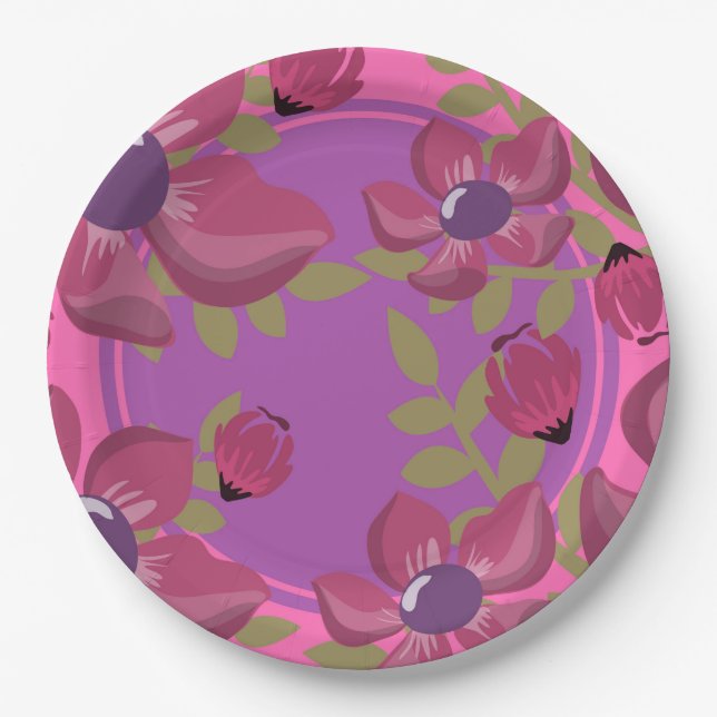 Circle Florah Plate Pappteller (Vorderseite)