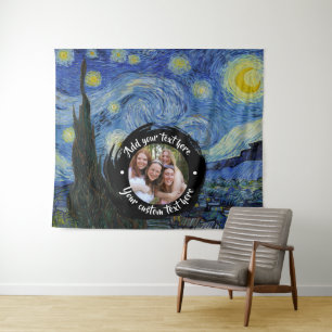 Circle Foto/Logo & Benutzerdefinierter Text   Voll Wandteppich