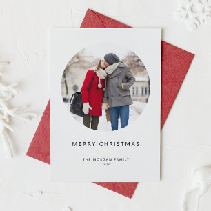 Circle Foto Rot Minimalistisch Frohe Weihnachten