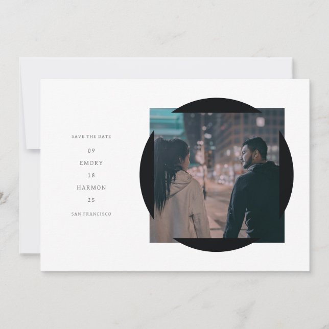 Circle Frame Save the Date Karte (Vorderseite)