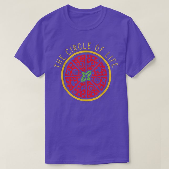 Circle Funny Pizza Lover Cheese Food Joke T-Shirt (Design vorne)