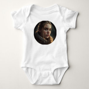 Circle girl baby strampler