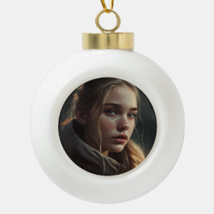 Circle girl keramik Kugel-Ornament