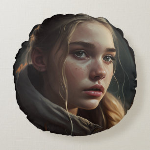 Circle girl rundes kissen