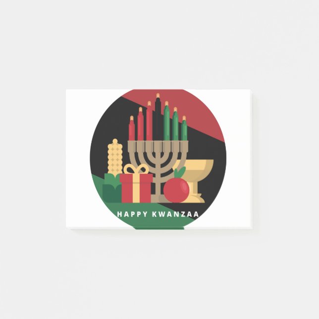 circle Happy Kwanzaa Post-it Klebezettel (Vorderseite)
