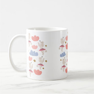 Circle Illustration mit niedlichen Poodle Hunden i Kaffeetasse