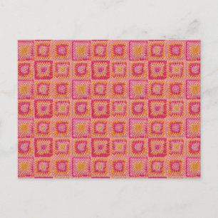 Circle in a Square Granny Square Postcard Postkarte